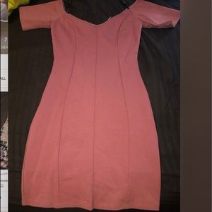 pink body fitted dress